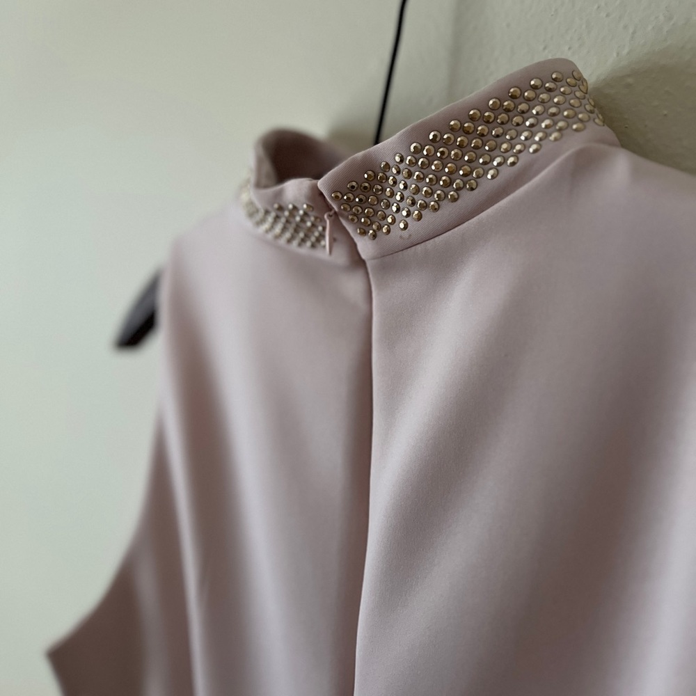 Calvin Klein Pale Pink and Rose-gold Tone Rhinestone Spring Fit and Flare Dress - Picture 5 of 9
